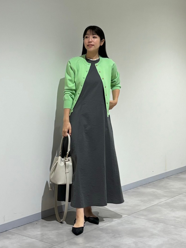 極美品　プラステ　セットアップ　3点セット　麻混　ストレッチ　モスグリーン　L PLST(プラステ)公式 | セットアップ・オールインワン(レディース)