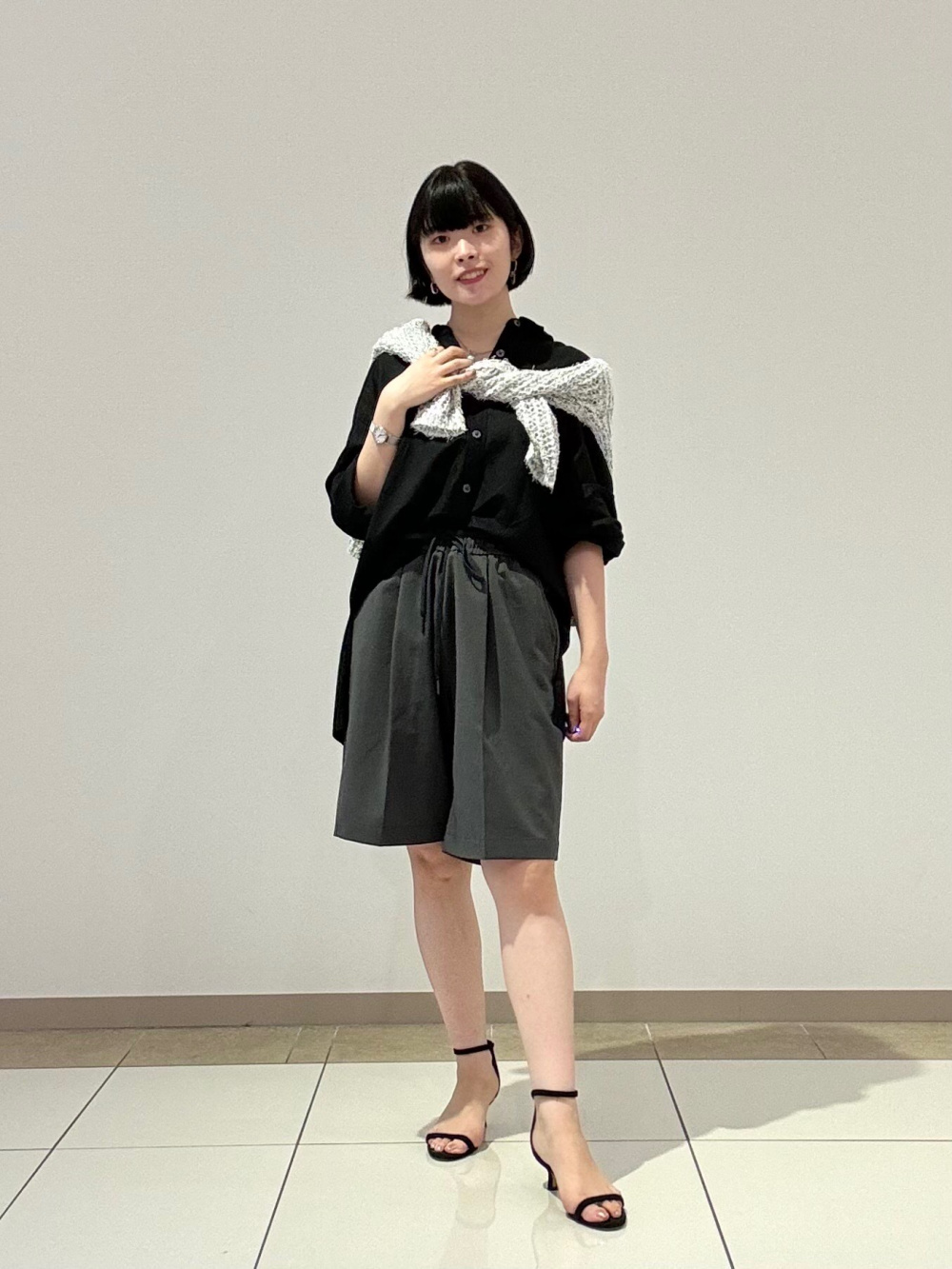 サテンパラシュートカーゴパンツ、コットンブレンドフェザー