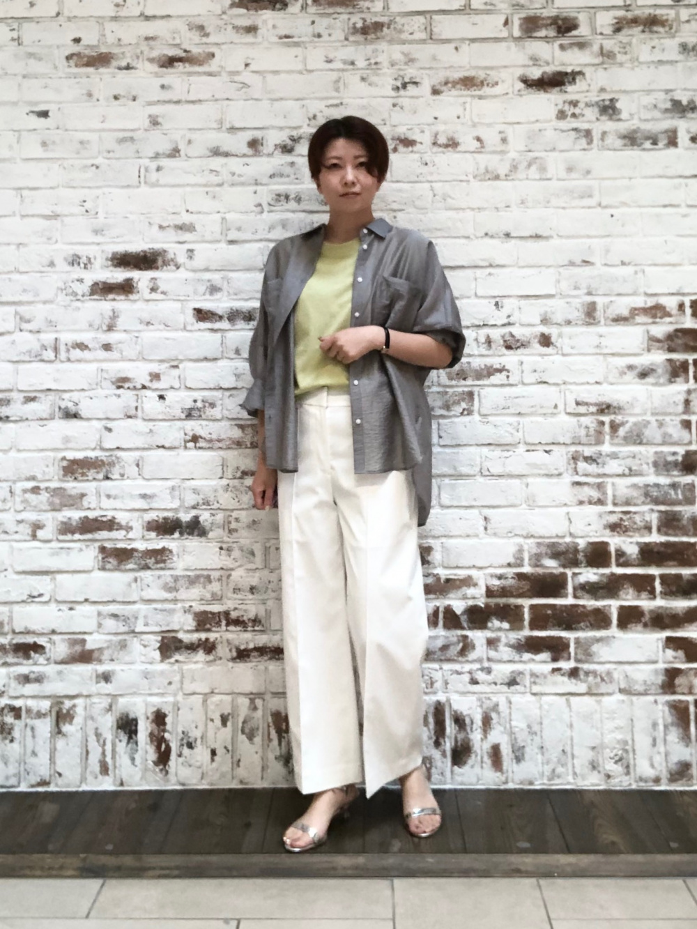 2024年モデル ワイドパンツ（リネンブレンド）、リネンブレンドダブル