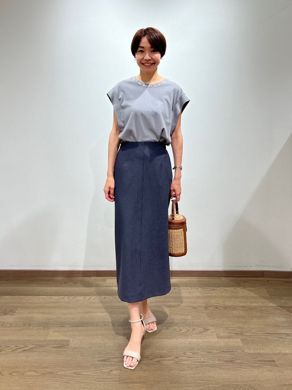 マルチストレッチミドルジレ、コットンテンジクJAZZプリントT