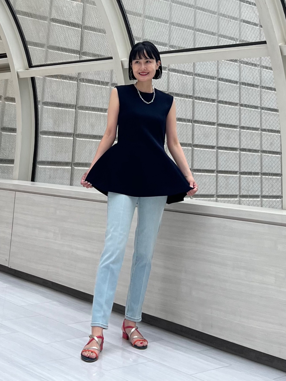 ★PLST★ ポリエステルオックスカラーレスジャケット＆テーパードパンツ PLST(プラステ)公式 | プレミアムオックスカラーレスジャケット