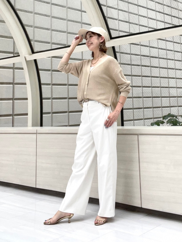 2024年モデル【丈長め】ワイドパンツ（リネンブレンド）、リネン