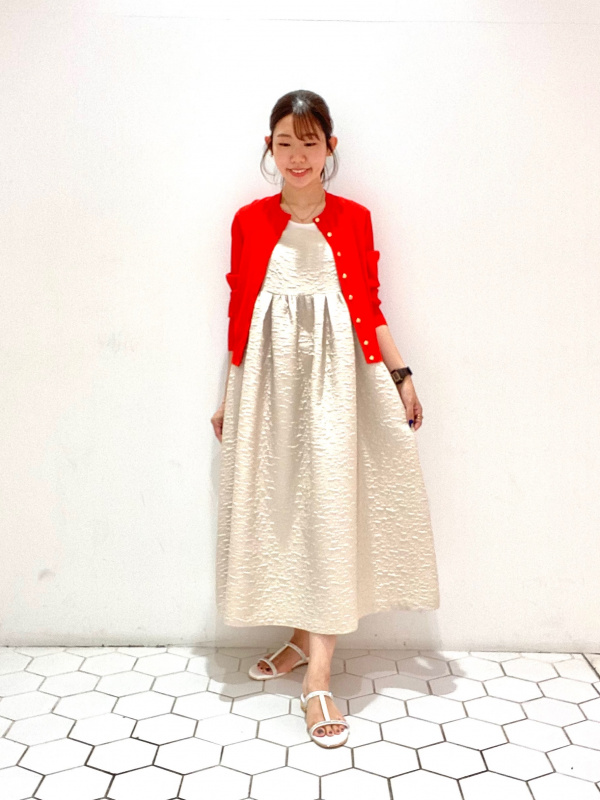 ジャカードキャミソールワンピース（レディース）の着用コーディネート