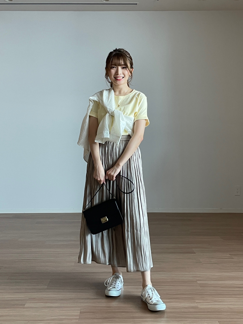 シアードルマンボリュームシャツ（長袖）、リーフプリント