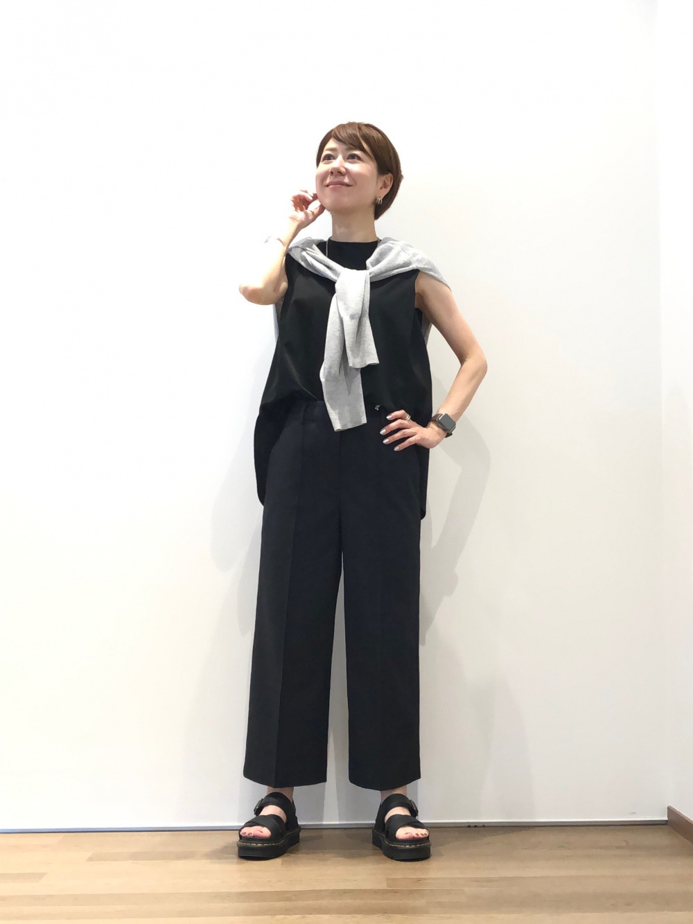 2024年モデル ワイドパンツ（リネンブレンド）、リネンブレンドダブル