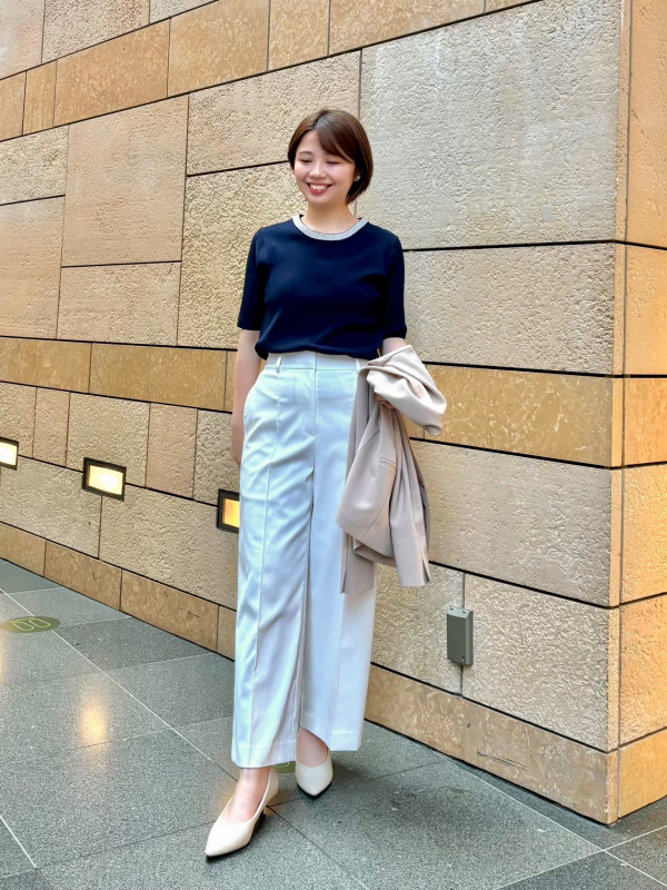 2024年モデル ワイドパンツ（リネンブレンド）、リネンブレンドダブル