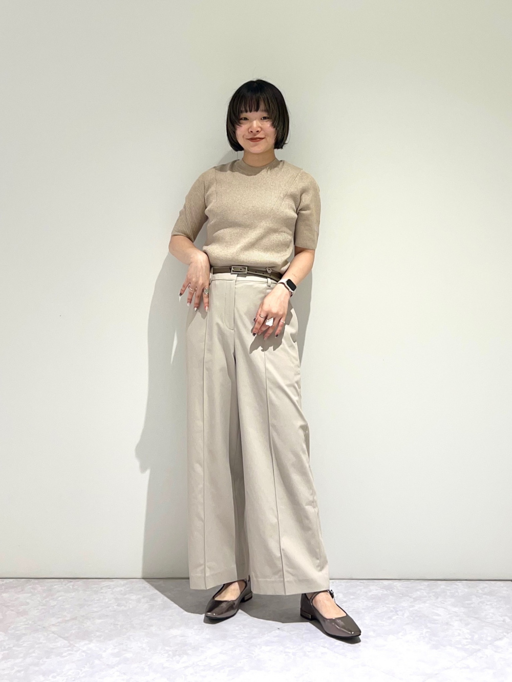 2024年モデル ワイドパンツ（リネンブレンド）、リネンブレンドダブル