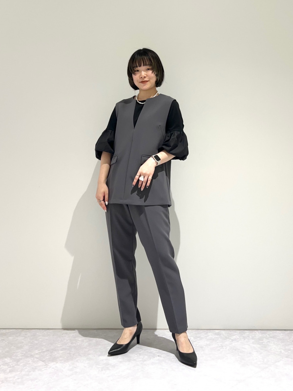プラステ セットアップ グレー M ワイドパンツ