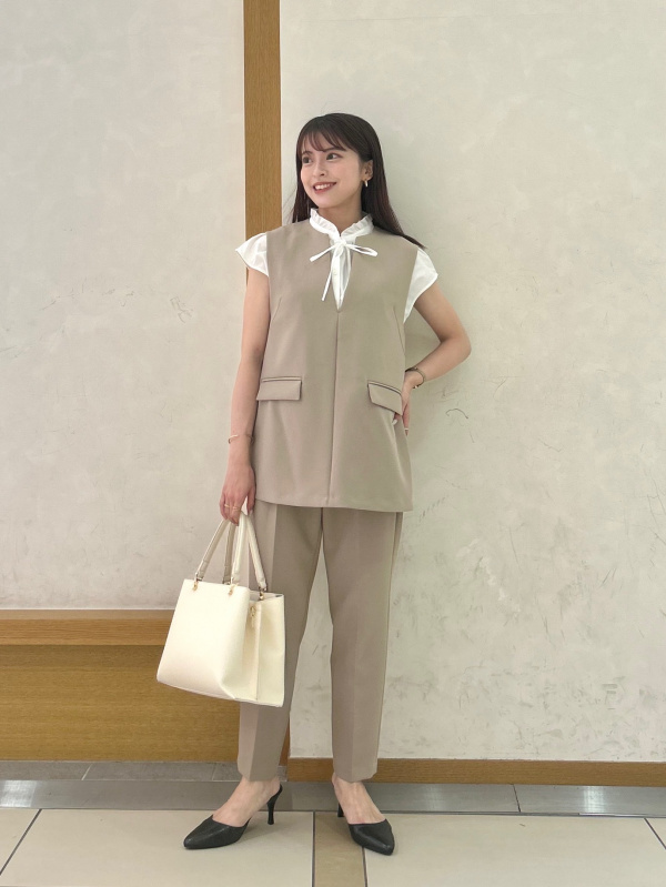 2024年モデル ワイドパンツ（リネンブレンド）、リネンブレンドダブル