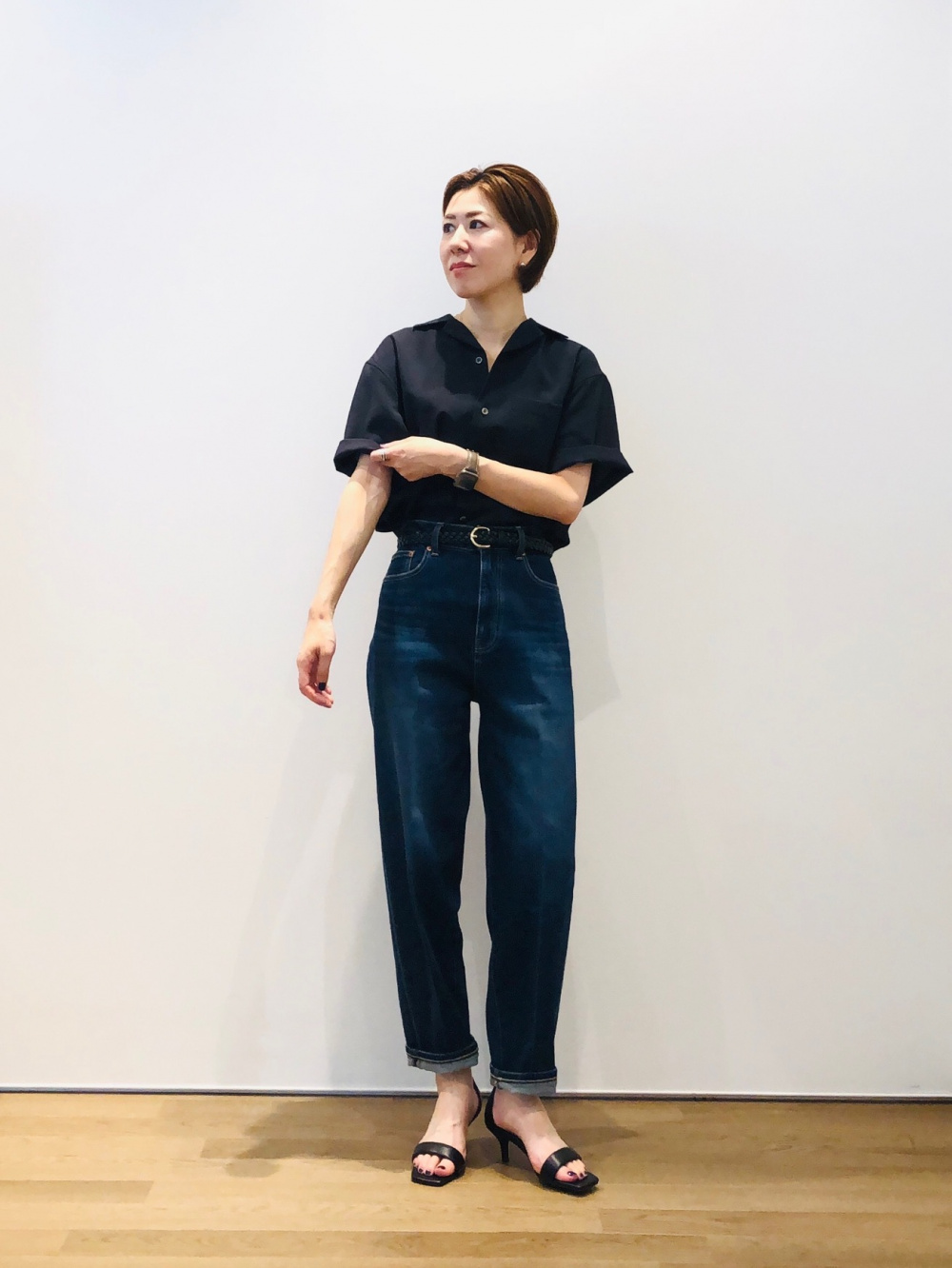 PLST プラステ シアードルマンボリュームシャツ(S)ブラック シアードルマンボリュームシャツ（長袖）、2WAYドローストリング