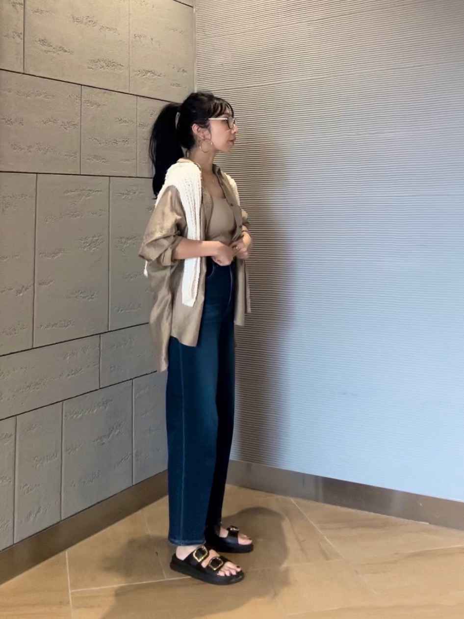 サテンパラシュートカーゴパンツ、コットンブレンドフェザー