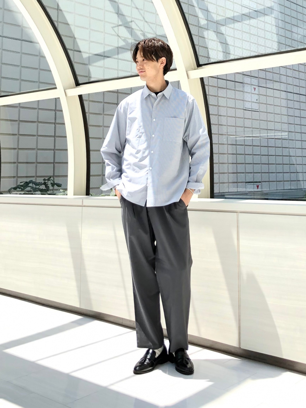 ウォッシャブルニットモックネックTシャツ 364201104