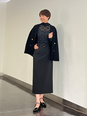 【極美品】24AW プラステ　レーヨンブレンドニットダブルジャケット 金ボタン PLST(プラステ)公式 | レーヨンブレンドダブルジャケット