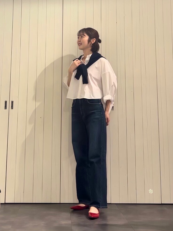 ESICA フェザーヤーン衿付きカーディガン➕細ベルト付きワイドパンツ フェザーヤーン2WAYカーディガン、【丈長め】PLUS STYLE ワイドパンツ