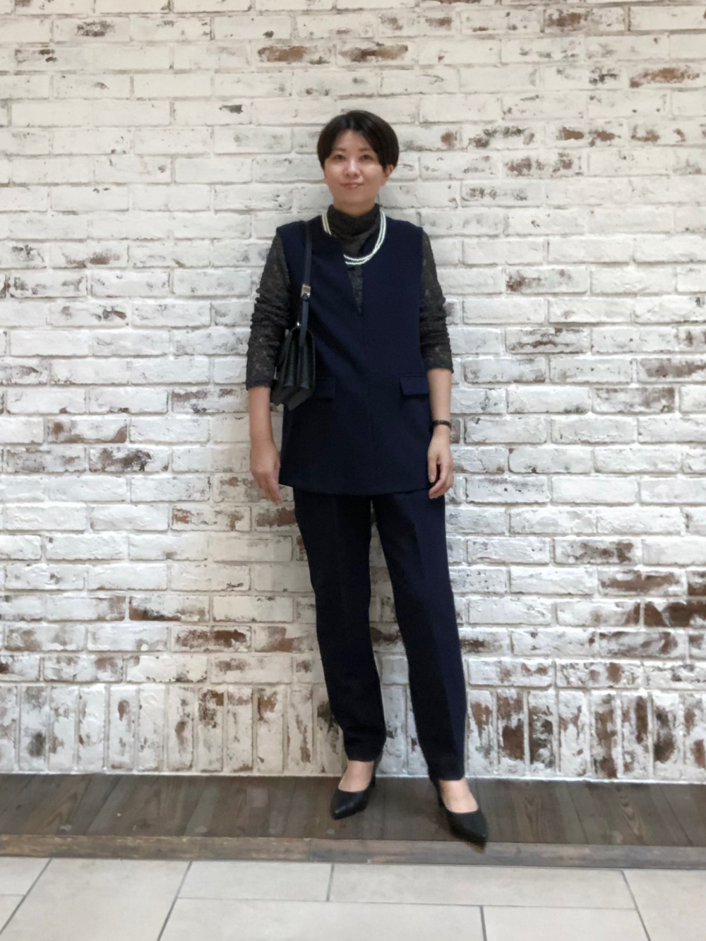 プラステ Vネックベストパンツセットアップ ネイビー S PLST(プラステ)公式 | Vネックベストパンツセットアップ