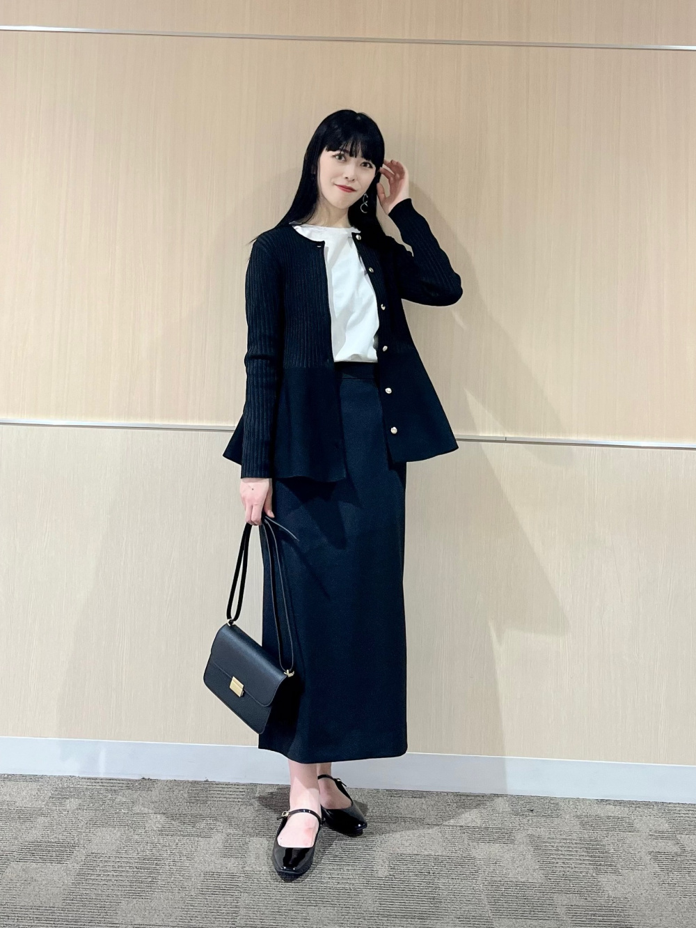 【美品】PLST ネイビー ホールガーメントペプラムカーディガン Mサイズ PLST(プラステ)公式 | ホールガーメント®ペプラムノースリーブ
