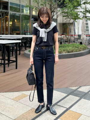 PLST PLUS STYLEスティックジーンズネイビーS