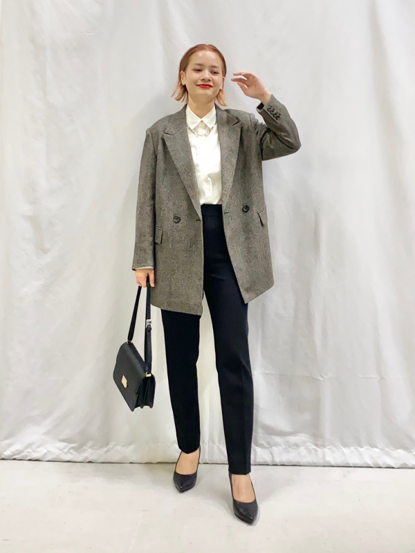 プラステ　完売品　ウールブレンドリラクシーダブルジャケット　ダークグレー プラステ 完売品 ウールブレンドリラクシーダブルジャケット