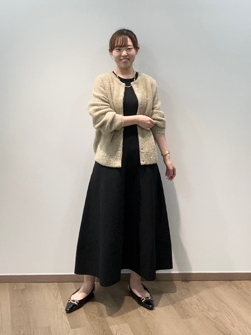 ブークレストール、ホールガーメント®ニットフレアワンピース（長袖