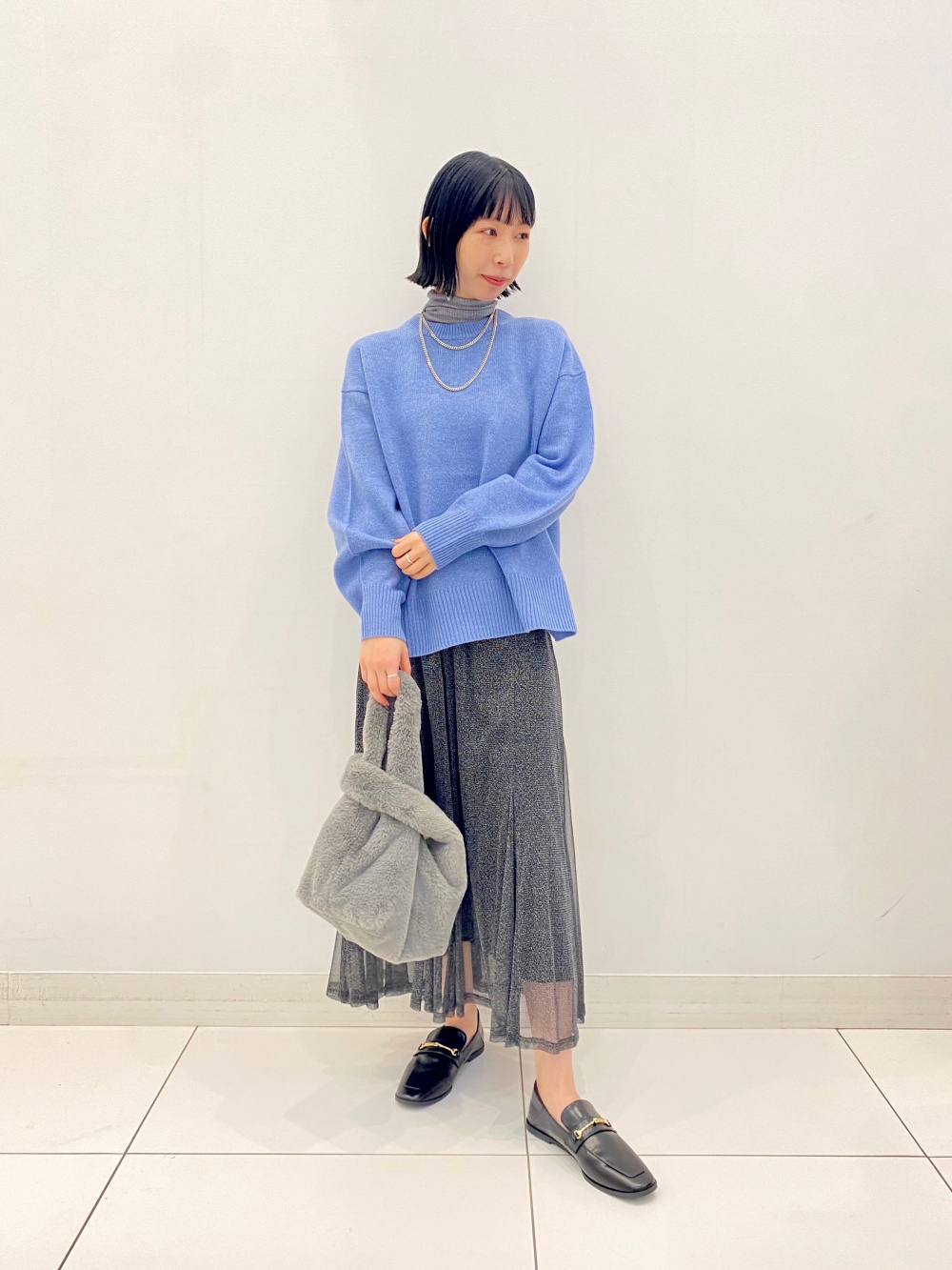 ラメシアーリブタートルネックセーター （長袖） 123401040 124401021  