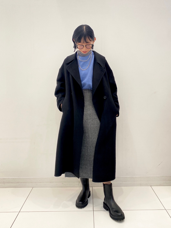 2024年モデル ウールブレンドリバーロングコート（レディース