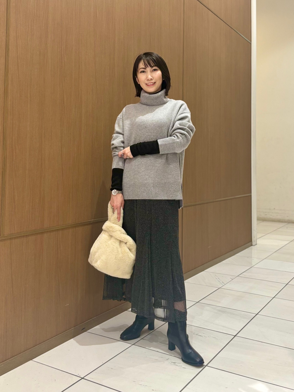 ラメシアーリブタートルネックセーター （長袖） 123401040 124401021  