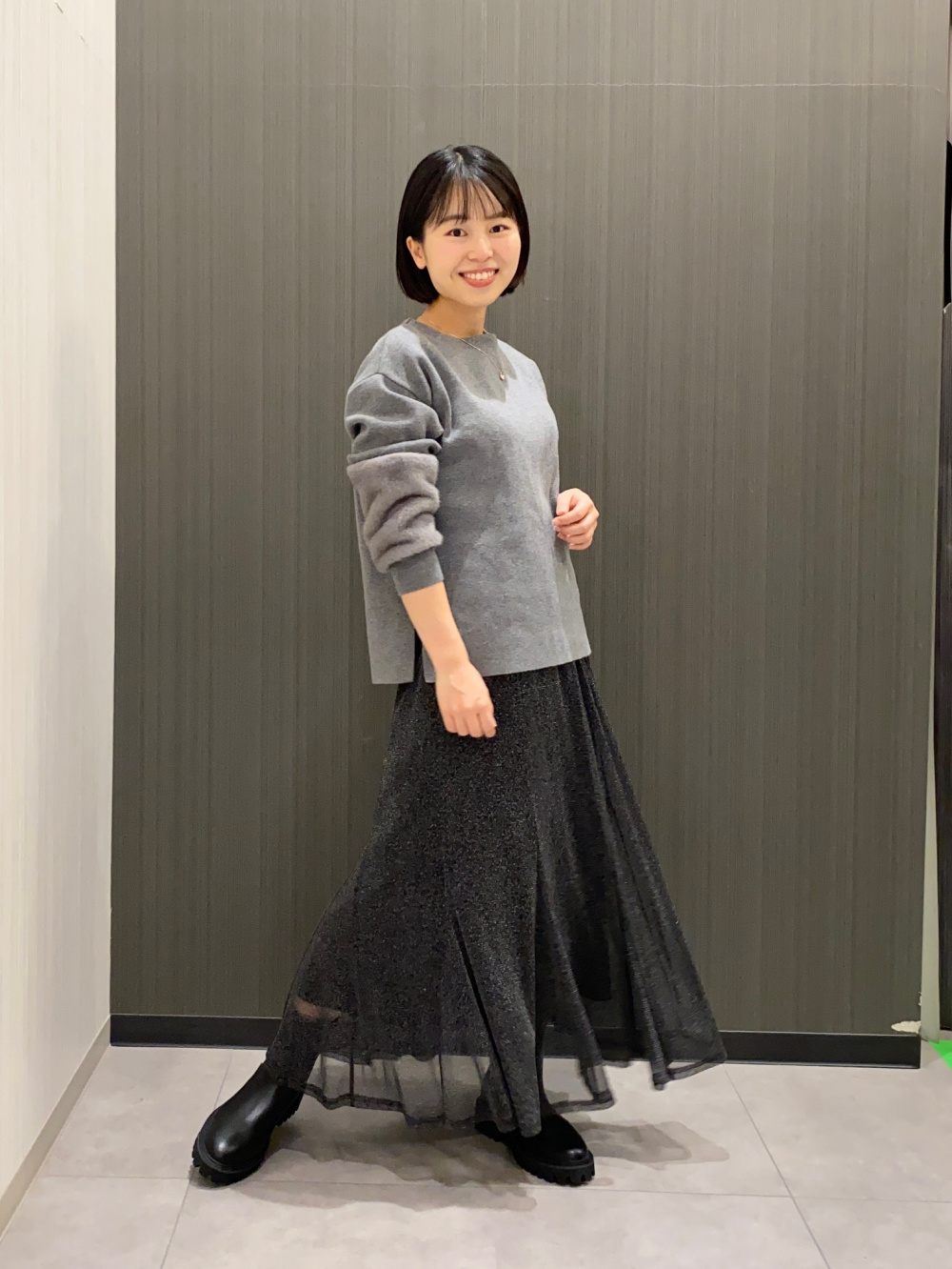 フェイクファースリーブセーター、ラメチュールマーメイド
