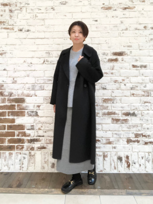 プラステ パフスリーブ スプリング ロング コート PLST(プラステ)公式 | 2024年モデル ウールブレンドリバーロングコート