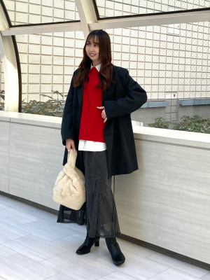 PLST プレシャスニットメルトンダブルブレストコート 完売品
