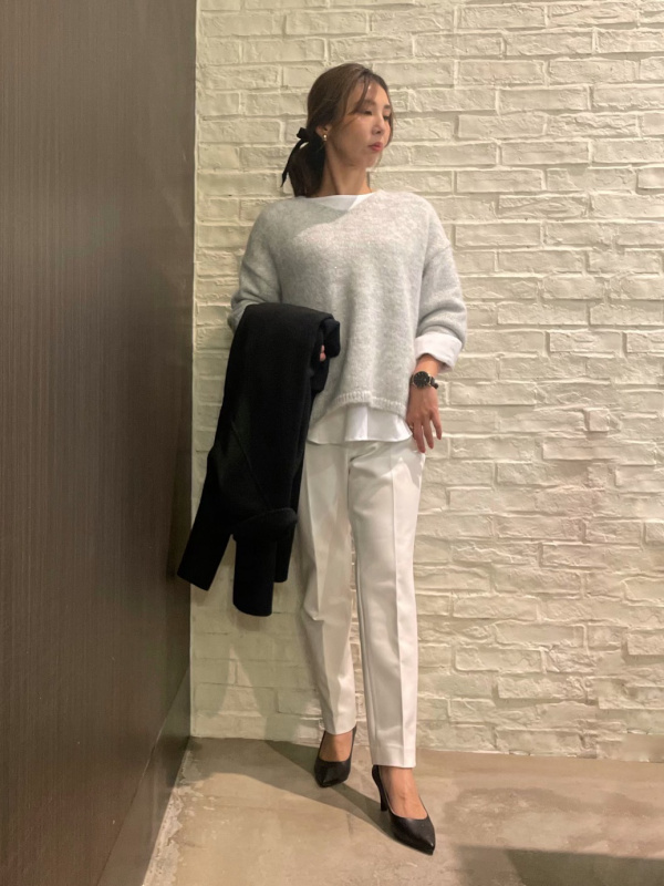 プラステ2024 ウールブレンドリバーロングコート チェック柄 プラステ PLST 2024 ウールブレンドリバーロングコート グレンチェック