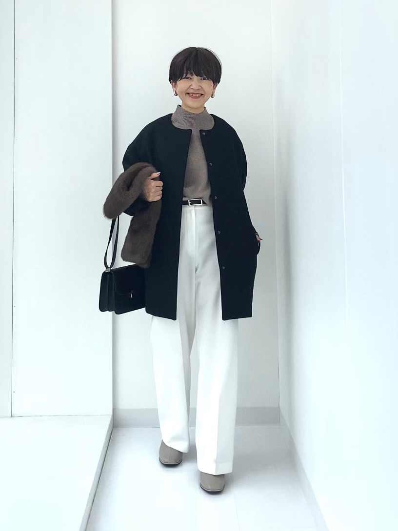 フェイクファーポケットカーディガン、2024年モデル ワイドパンツ