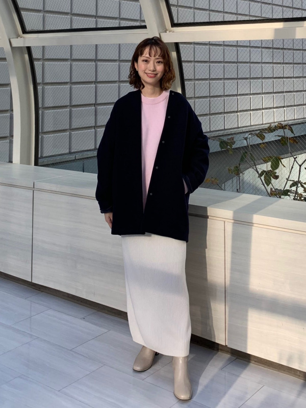 2024年モデル ウールモッサノーカラーハーフコート（レディース）の