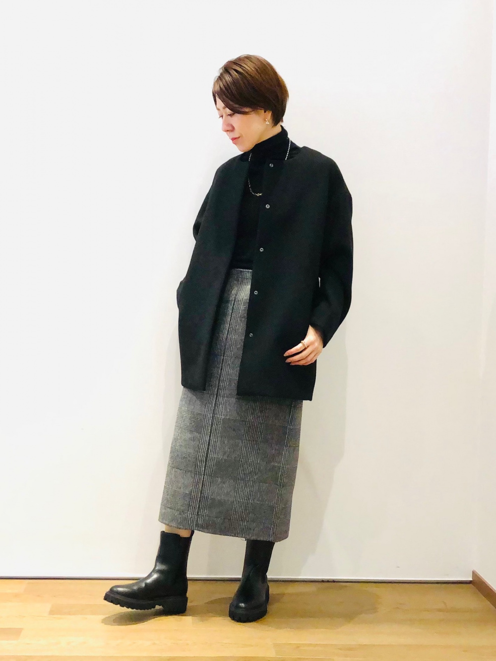 2024年モデル ウールモッサノーカラーハーフコート、2024年モデル