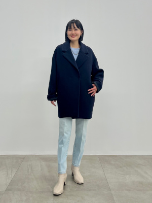 【美品】プラステ PLST マンテココート ネイビー M PLST(プラステ)公式 | マンテココート