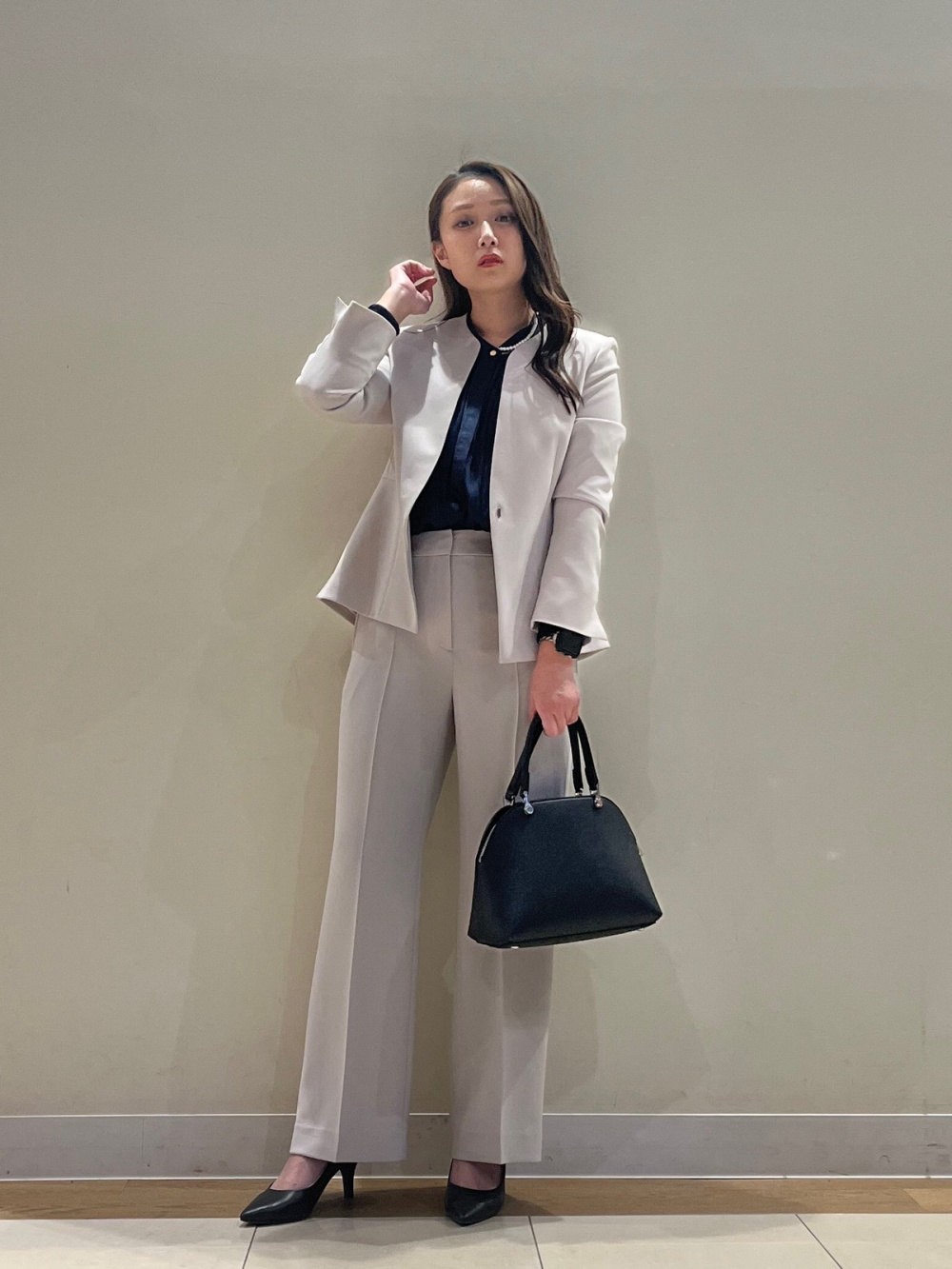 2025年モデル トリアセブレンドペプラムジャケット、トリアセブレンド