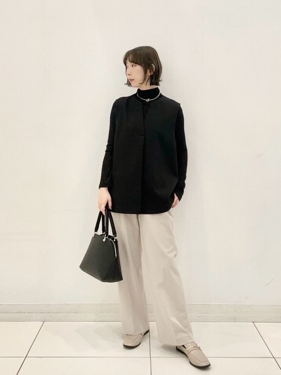 ブラッシュドバックダブルジャケット、PLUS STYLE ワイドパンツ