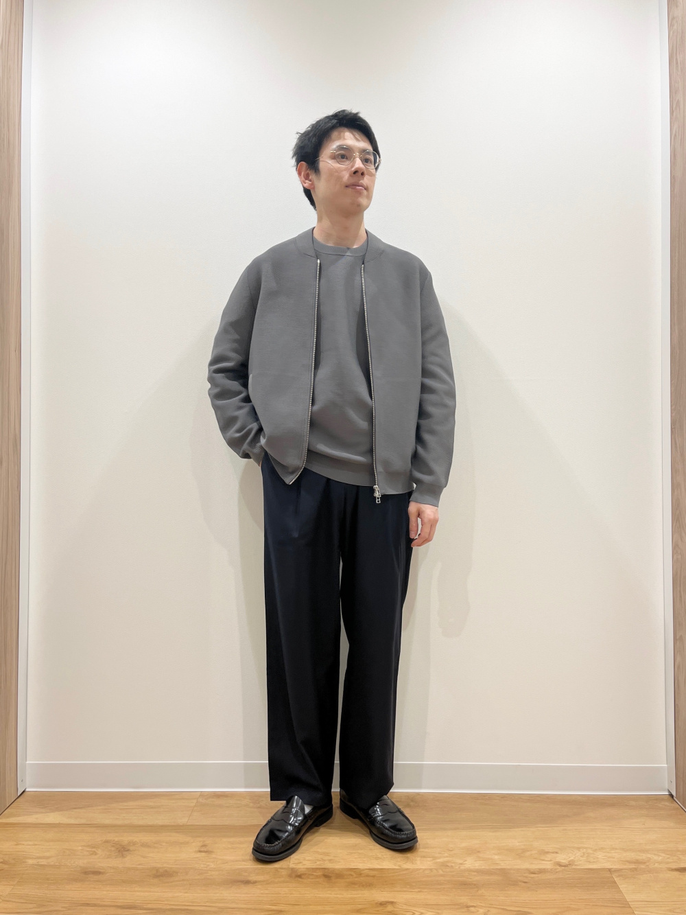 プレシャスニットメルトンシャツブルゾン（マシンウォッシャブル