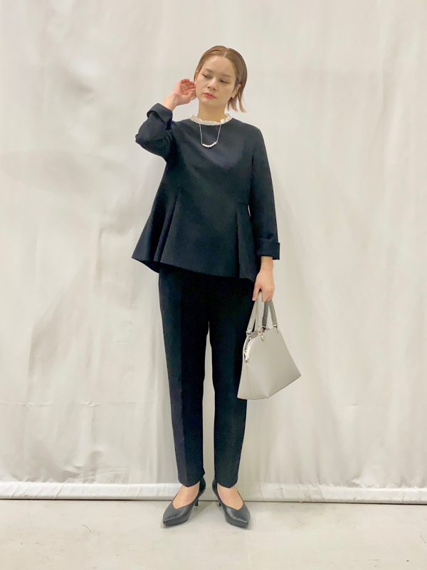 PLST プラステ】フェイクパールブラウスパンツ セットアップ
