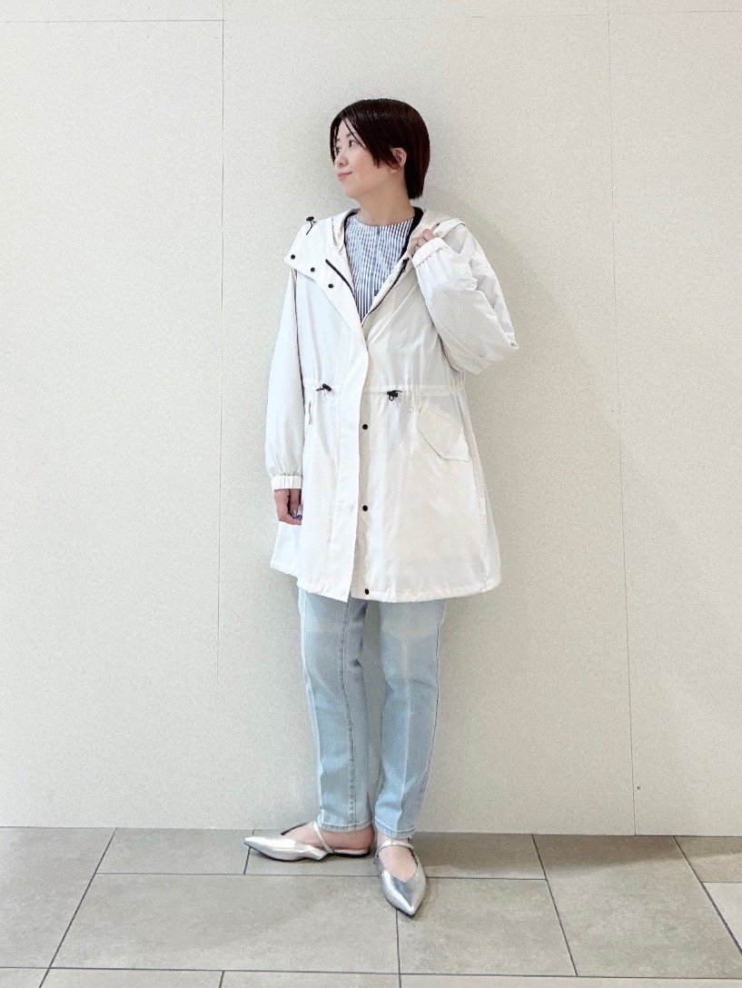 リモンタドローストリングフーデッドミドルパーカ、スティックジーンズ