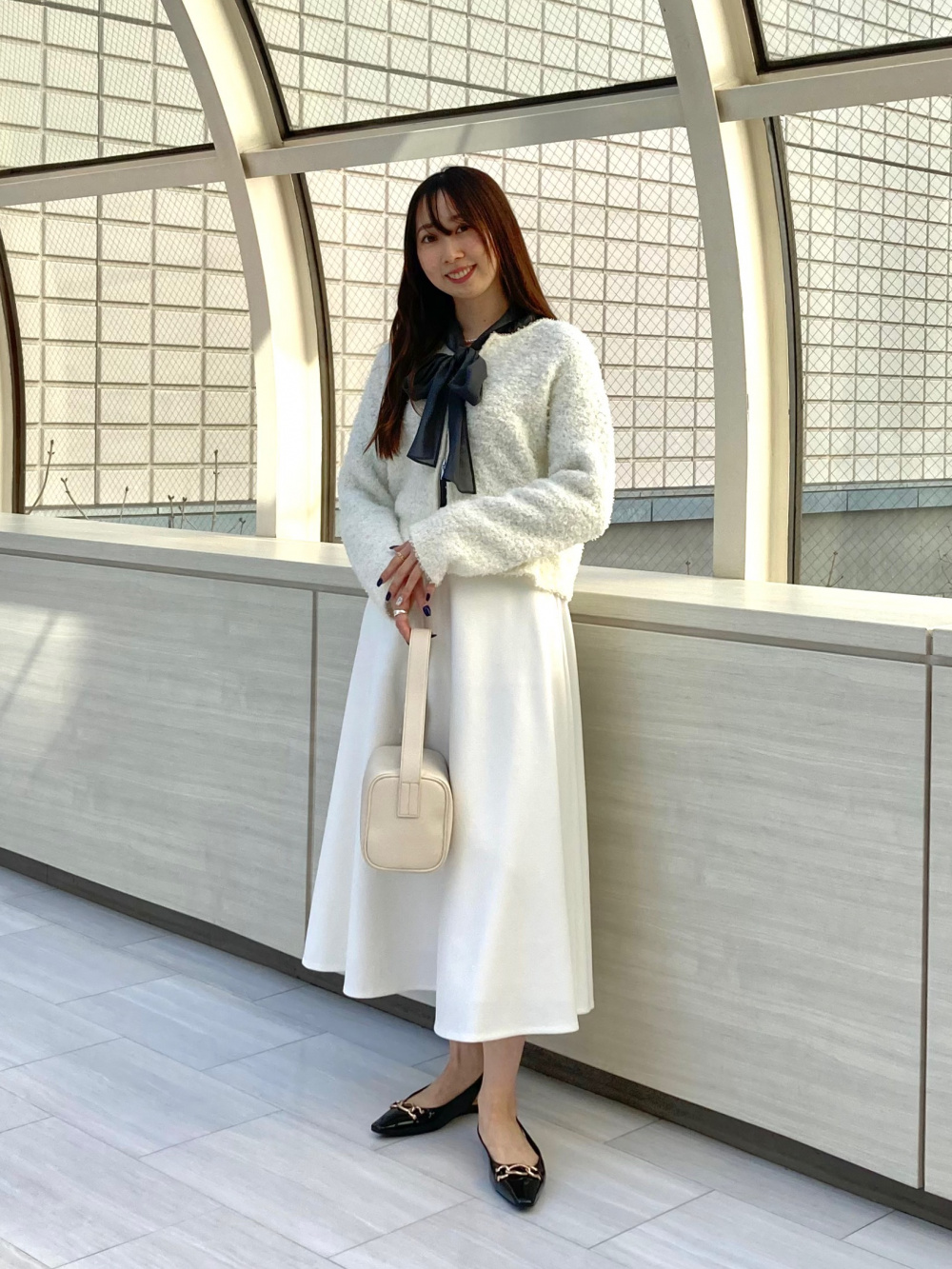ホールガーメント®ペプラムカーディガン、スティックパンツ
