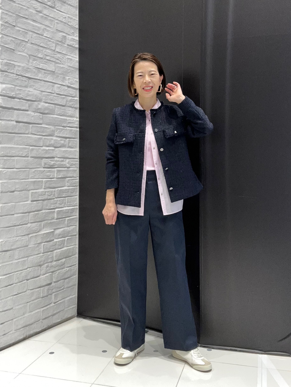 ツイードペプラムジャケット、UVカットレーヨンブレンド2WAYタンク