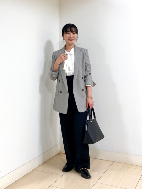 リネンブレンドダブルジャケットのレディースコーディネート一覧｜プラステ