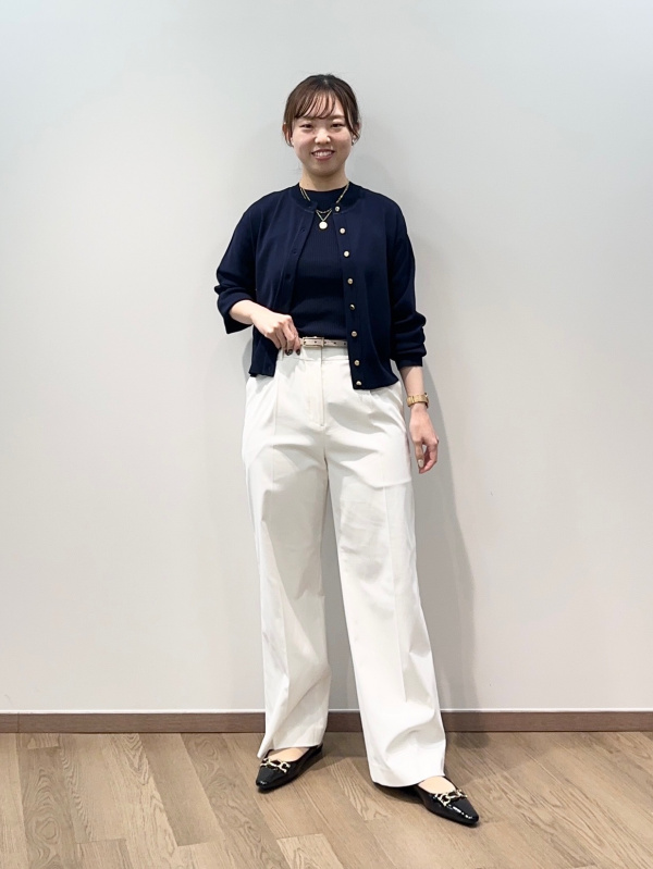 PLST 今季アンサンブルニット ネイビー×ホワイト アンサンブルニット」のレディースのコーディネート一覧 | プラステ