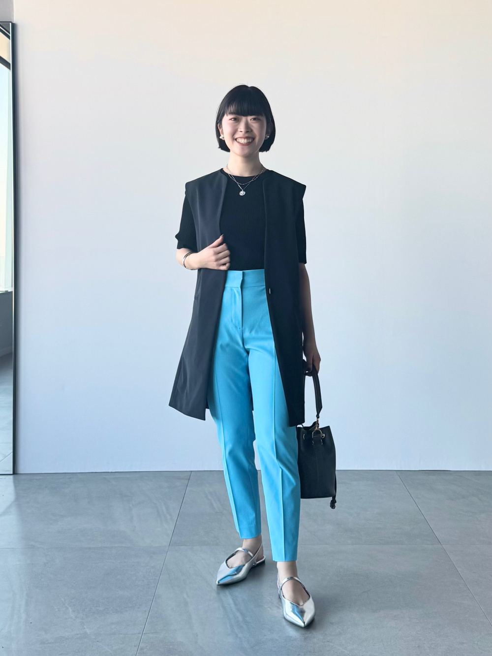 リネンブレンドダブルジャケット、スティックパンツ（リネン
