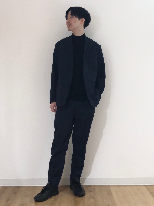 PLST　 ブラック ノーカラーセットアップ　L 公式スタイリング | プラステ