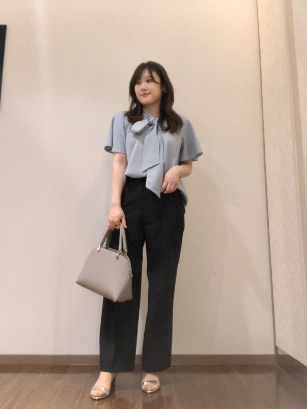 未使用級 美品 PLST プリント ボウタイ ブラウス ドット S