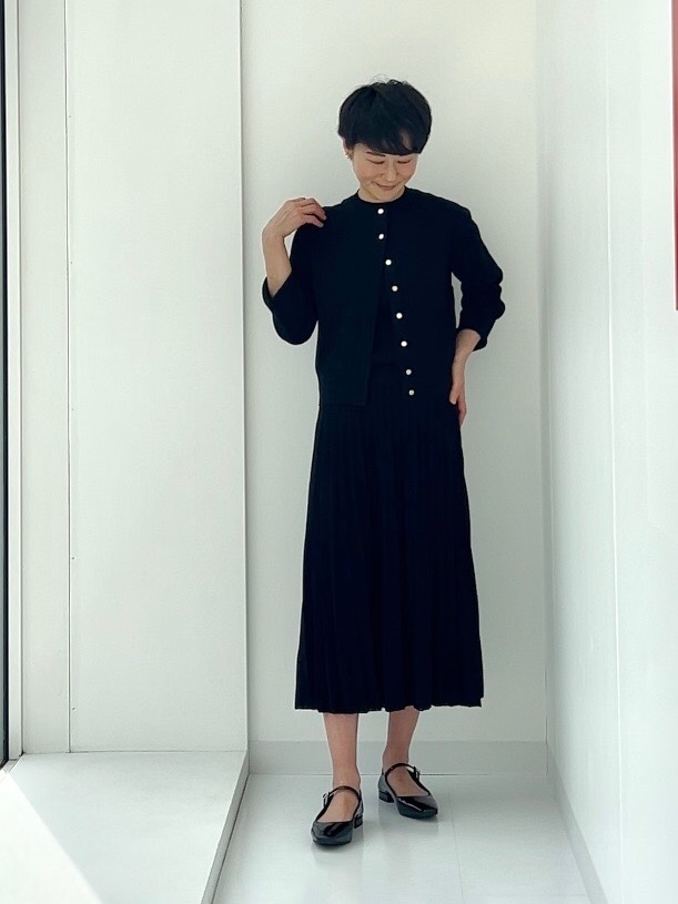 ホールガーメント®ペプラムカーディガン、スティックパンツ