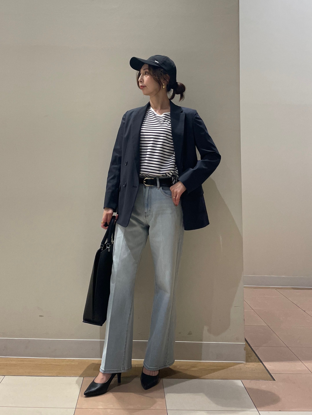 リネンブレンドダブルジャケット、チュールスリーブプルオーバー