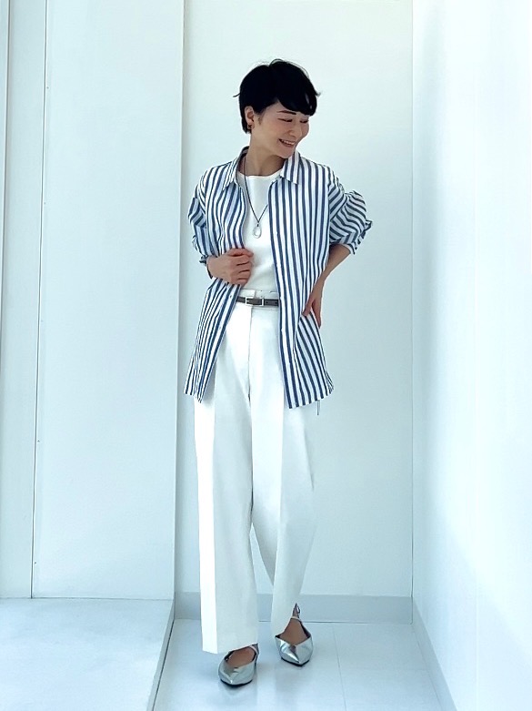 ワイドパンツ（リネンブレンド）、リネンブレンドオーバーサイズ