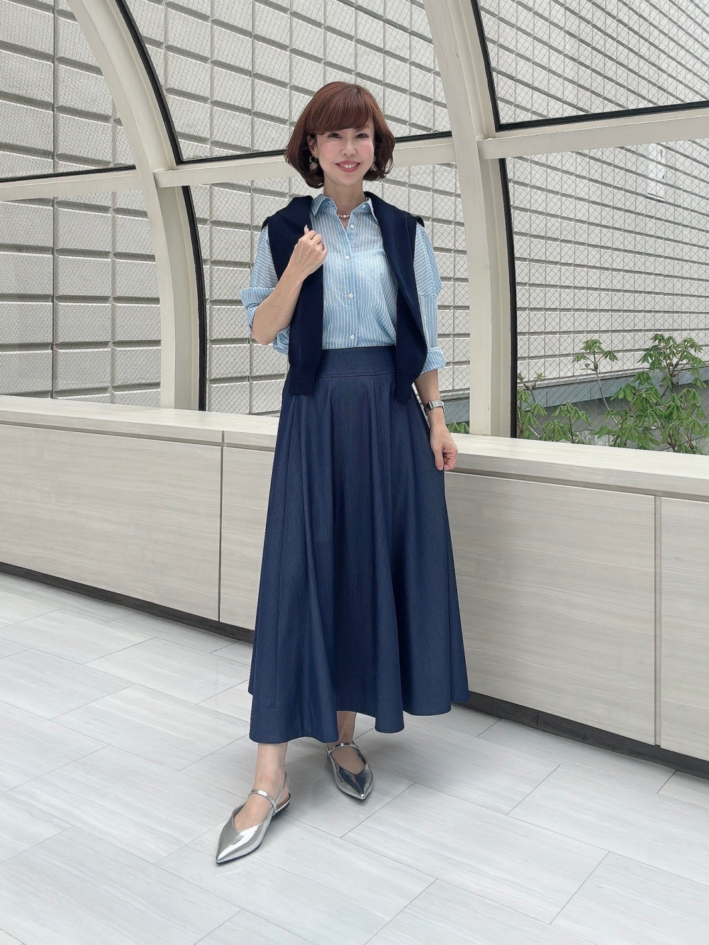 UVカットレーヨンブレンドシアーネックセーター、レーヨン